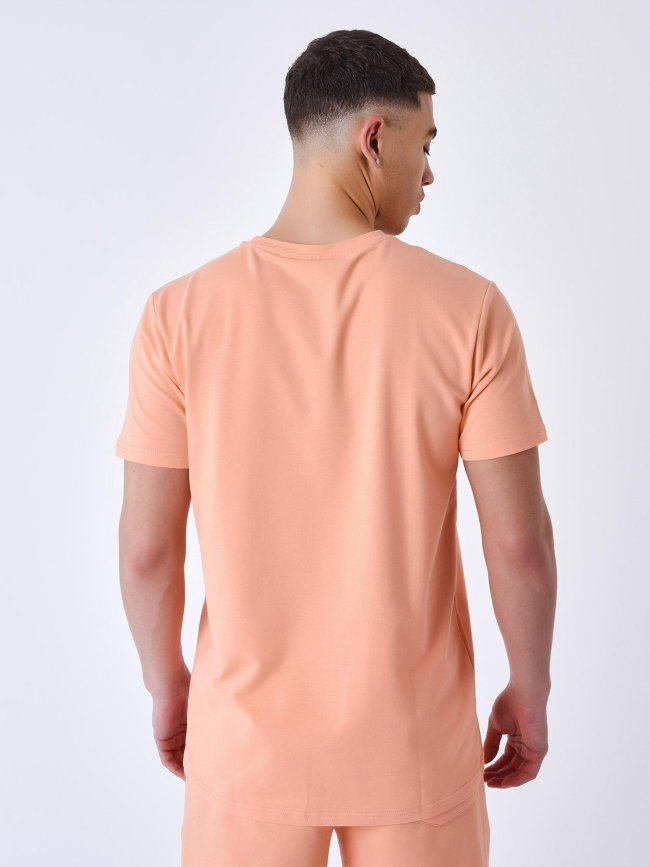 T-shirt logo brodé pèche orange homme - Project X Paris