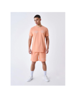 T-shirt logo brodé pèche orange homme - Project X Paris