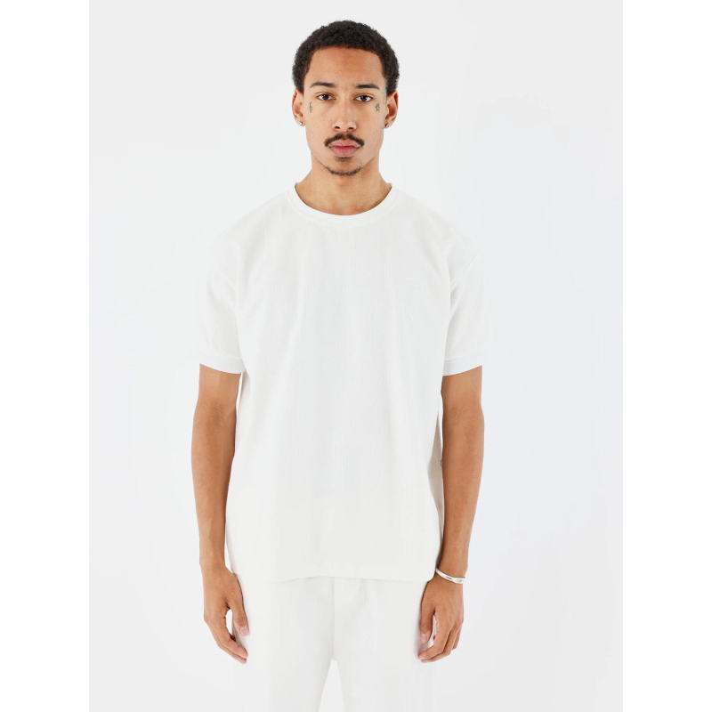 T-shirt col montant en maille blanc homme - Project X Paris