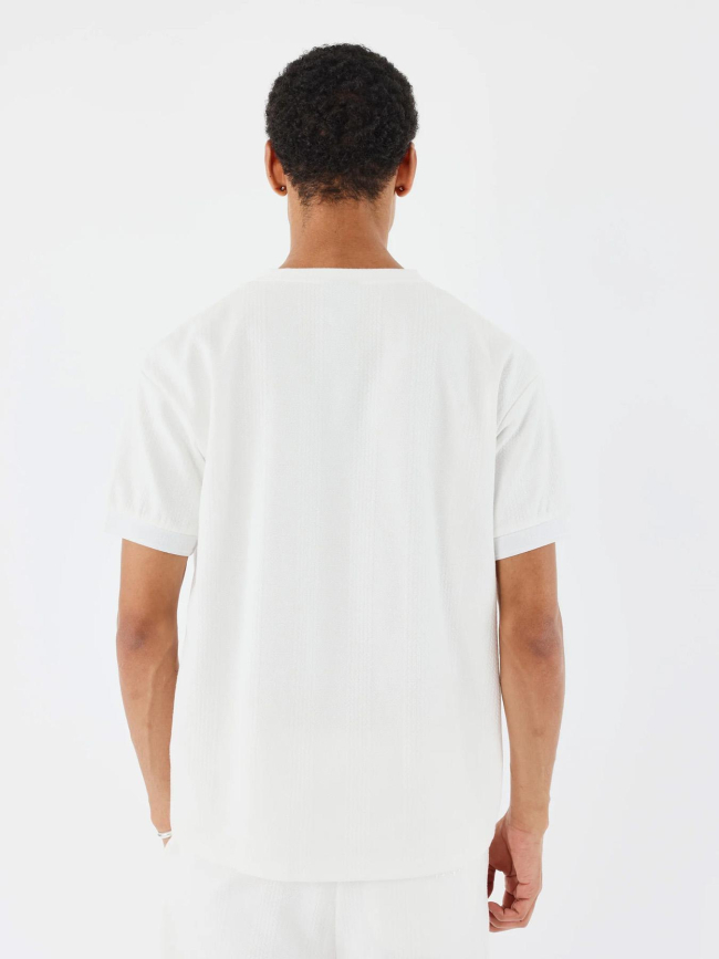T-shirt col montant en maille blanc homme - Project X Paris