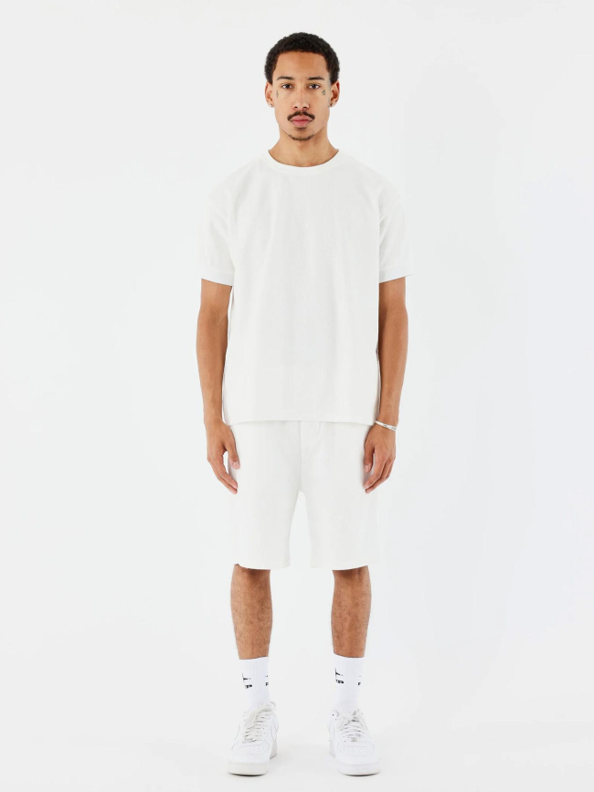 T-shirt col montant en maille blanc homme - Project X Paris