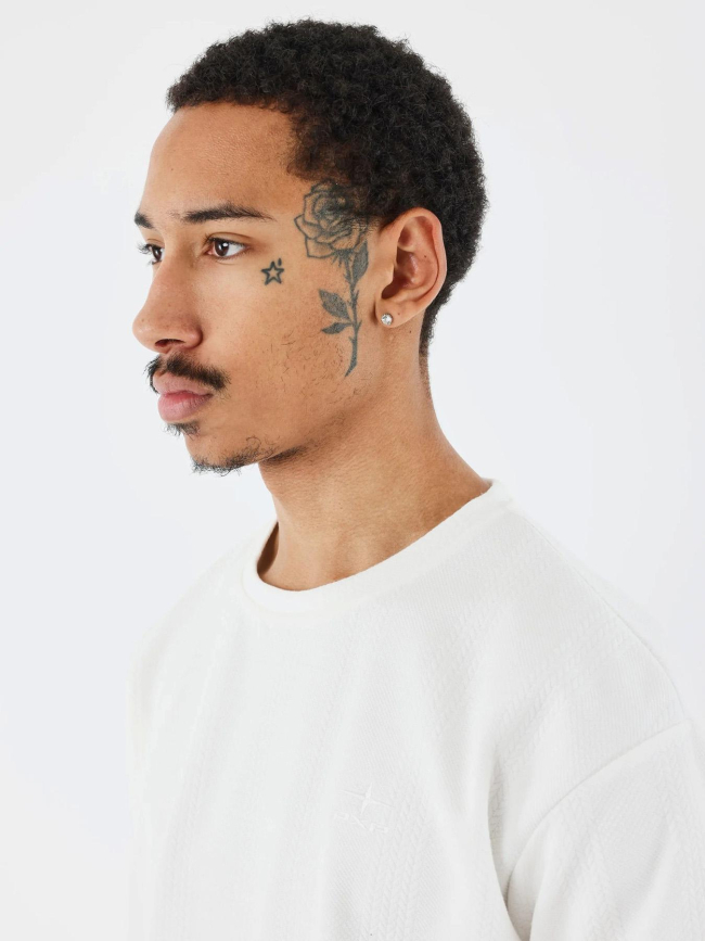 T-shirt col montant en maille blanc homme - Project X Paris