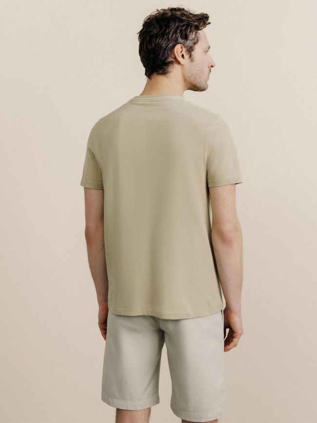 T-shirt col v à poche giraise vert homme - Izac