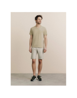 T-shirt col v à poche giraise vert homme - Izac