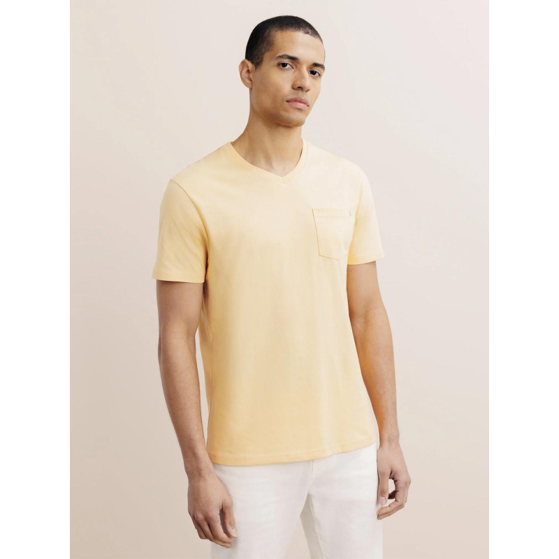 T-shirt col v à poche giraise orange homme - Izac