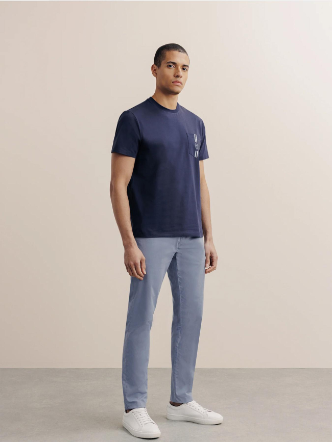 T-shirt à poche gouze bleu marine homme - Izac