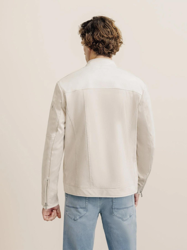 Blouson en suédine type biker rocky écru homme - Izac