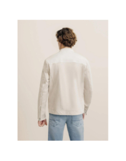 Blouson en suédine type biker rocky écru homme - Izac