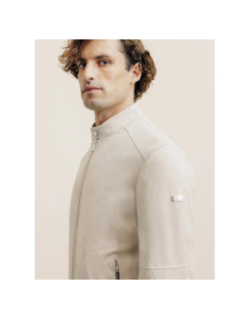 Blouson en suédine type biker rocky écru homme - Izac