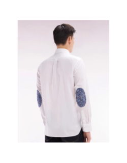 Chemise à coudières fleuries blanc homme - Eden Park