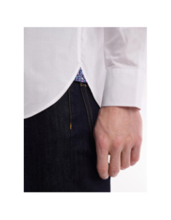 Chemise à coudières fleuries blanc homme - Eden Park