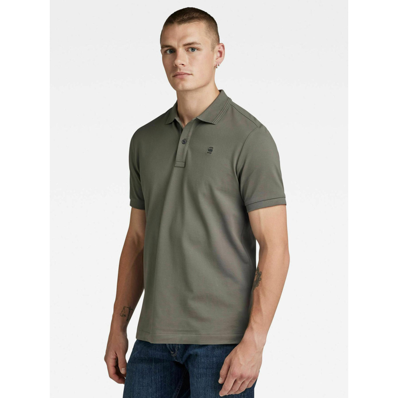 Polo overdyed slim kaki homme - G Star