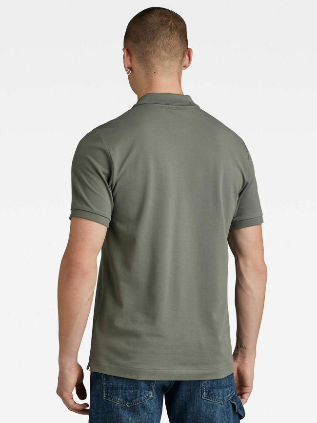 Polo overdyed slim kaki homme - G Star