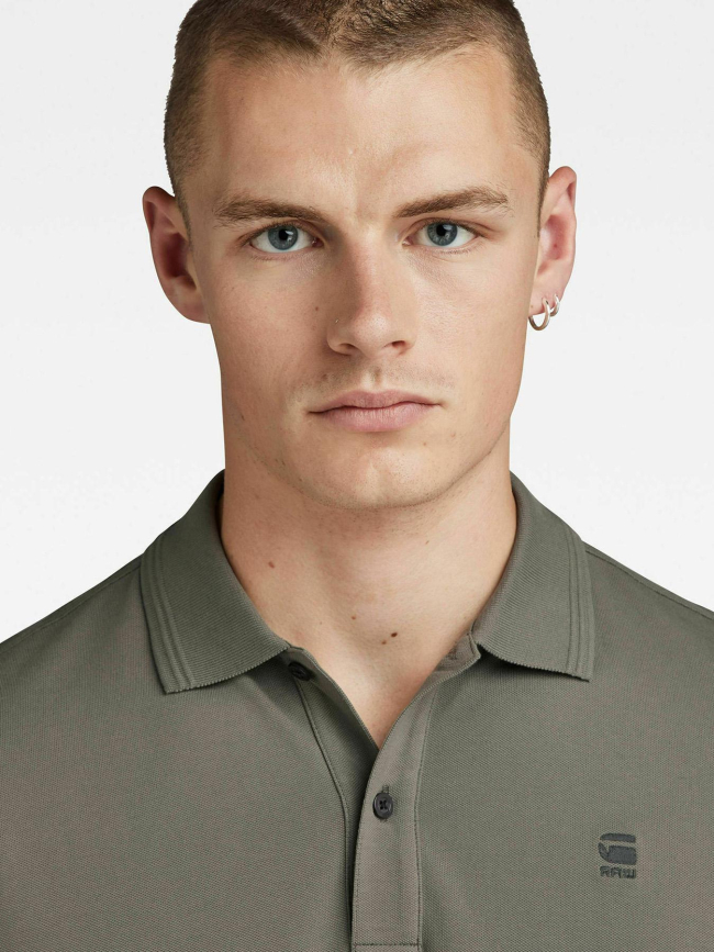 Polo overdyed slim kaki homme - G Star