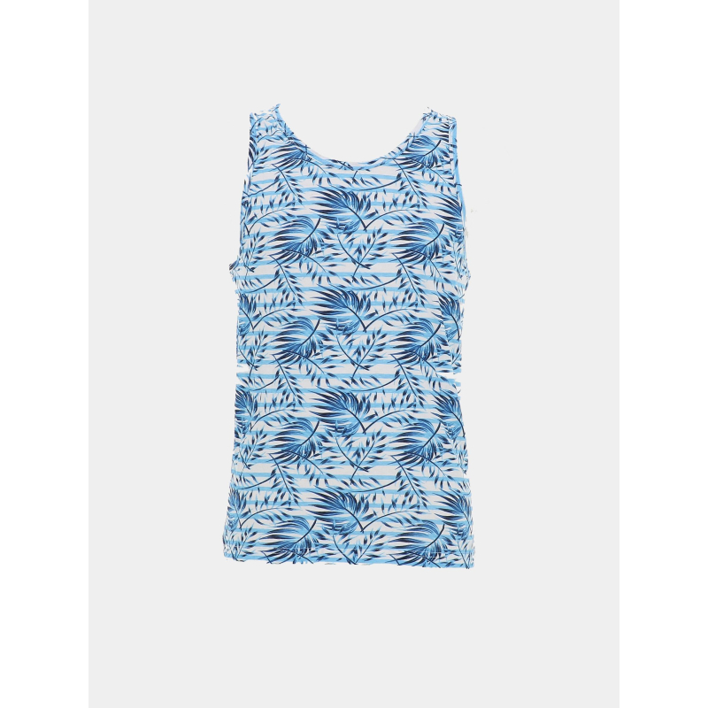 Débardeur rayé palmier moon bleu homme - La Maison Blaggio