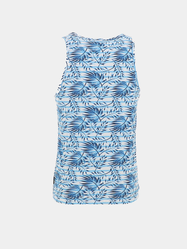 Débardeur rayé palmier moon bleu homme - La Maison Blaggio