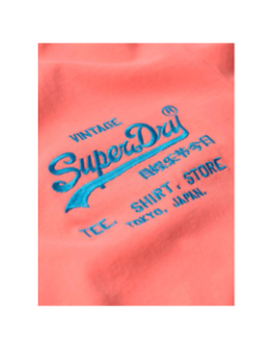 T-shirt vintage logo fluo rose homme - Superdry