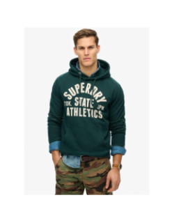 Sweat à capuche athletics vert homme - Superdry