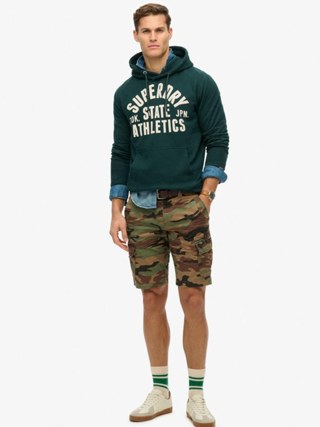 Sweat à capuche athletics vert homme - Superdry