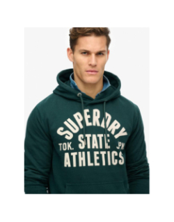 Sweat à capuche athletics vert homme - Superdry