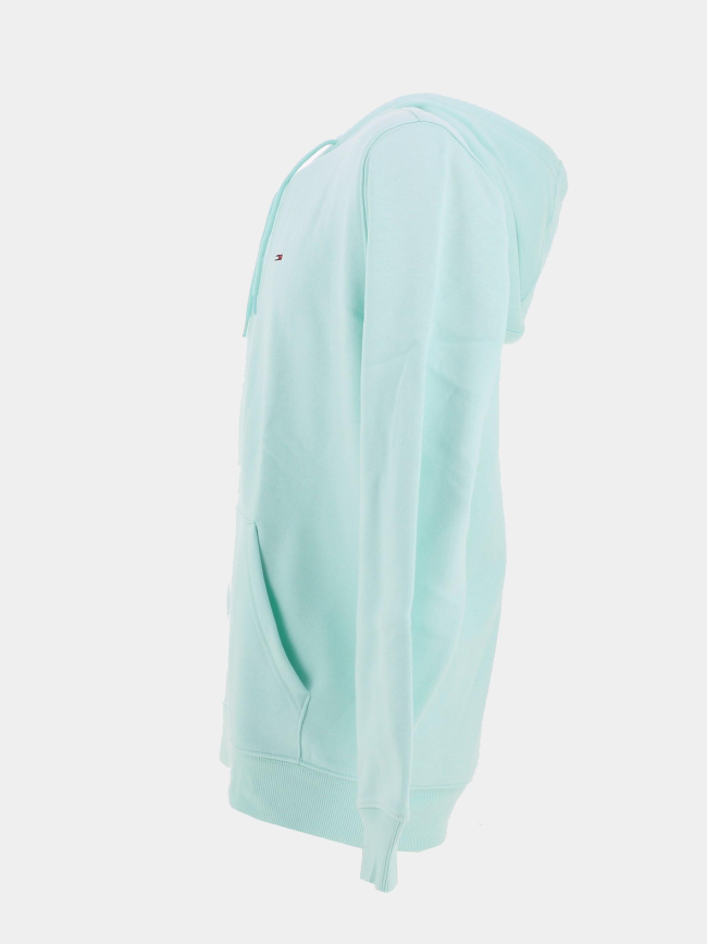 Sweat à capuche uni logo bleu vert homme - Tommy Jeans