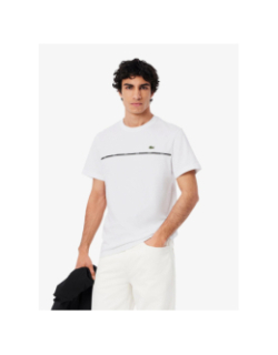 T-shirt à manches courtes tape blanc homme - Lacoste