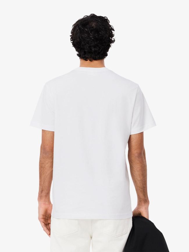 T-shirt à manches courtes tape blanc homme - Lacoste