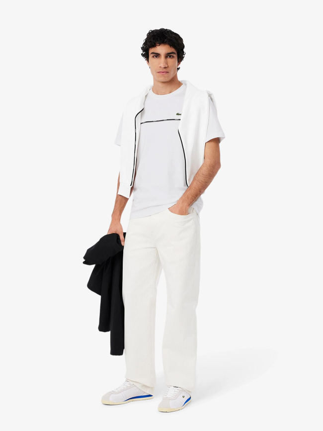 T-shirt à manches courtes tape blanc homme - Lacoste
