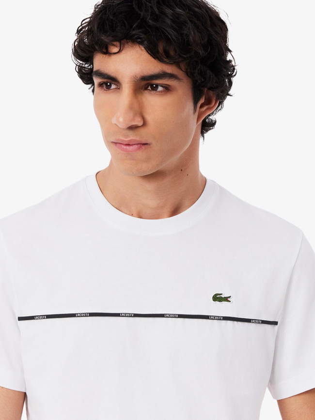 T-shirt à manches courtes tape blanc homme - Lacoste