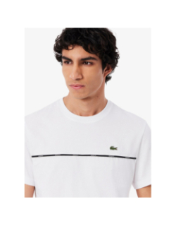 T-shirt à manches courtes tape blanc homme - Lacoste