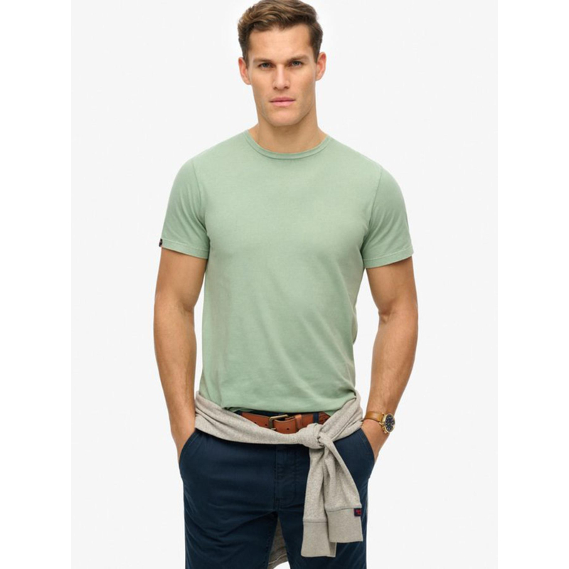 T-shirt uni classique vert homme - Superdry