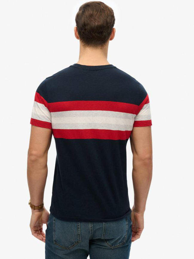 T-shirt essential stripe bleu marine homme - Superdry