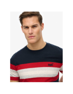 T-shirt essential stripe bleu marine homme - Superdry