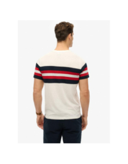 T-shirt essential stripe blanc rouge homme - Superdry