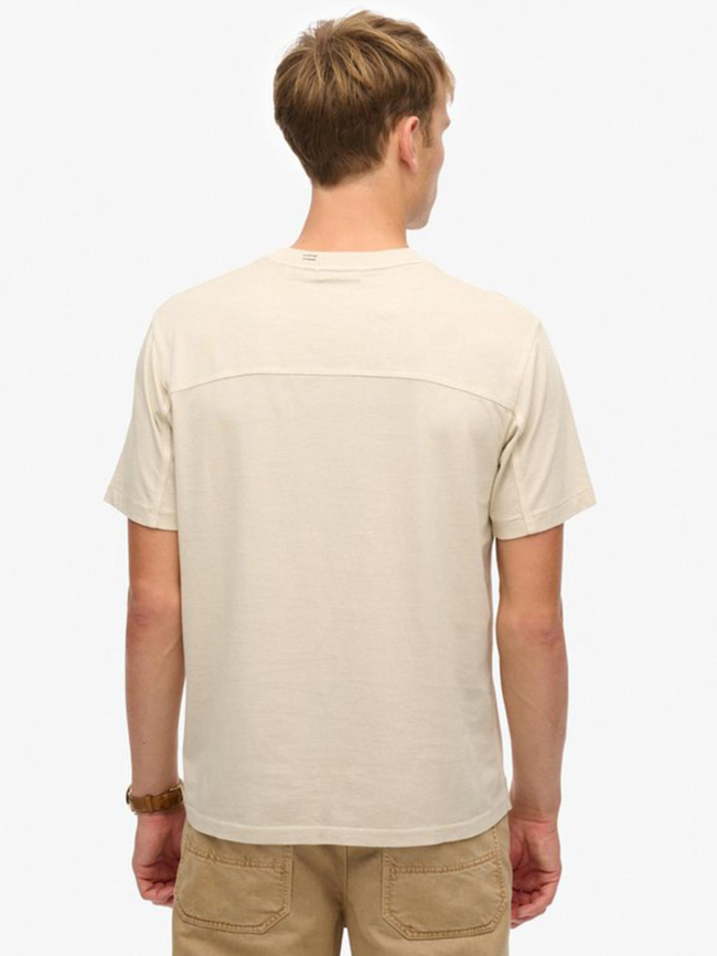 T-shirt à poche contrast stitch beige homme - Superdry