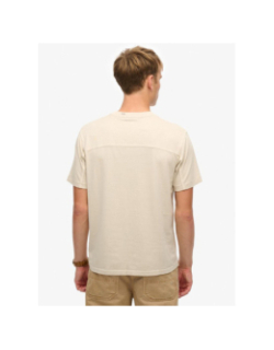 T-shirt à poche contrast stitch beige homme - Superdry