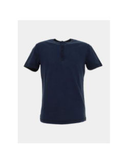 T-shirt col boutonné grandad bleu marine homme - Superdry