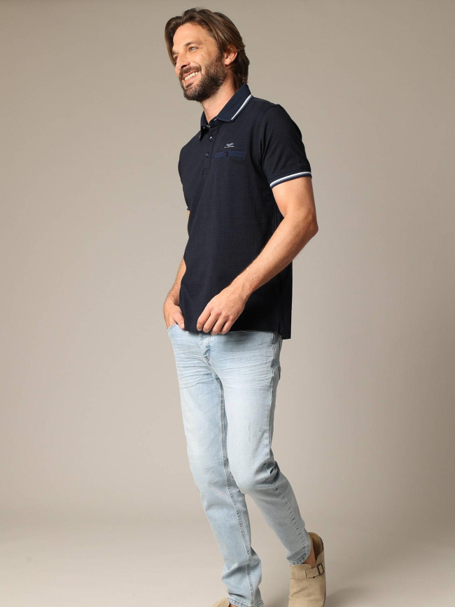 Polo à manches courtes drex bleu marine homme - Deeluxe