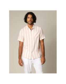 Chemise rayée curries rose homme - Teddy Smith