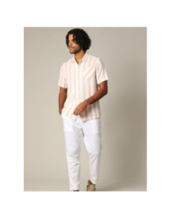Chemise rayée curries rose homme - Teddy Smith