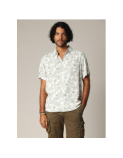 Chemise imprimée willson blanc kaki homme - Deeluxe