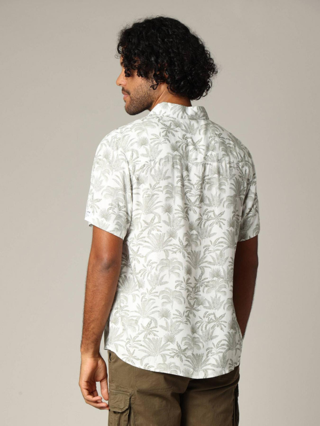 Chemise imprimée willson blanc kaki homme - Deeluxe