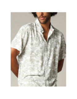 Chemise imprimée willson blanc kaki homme - Deeluxe