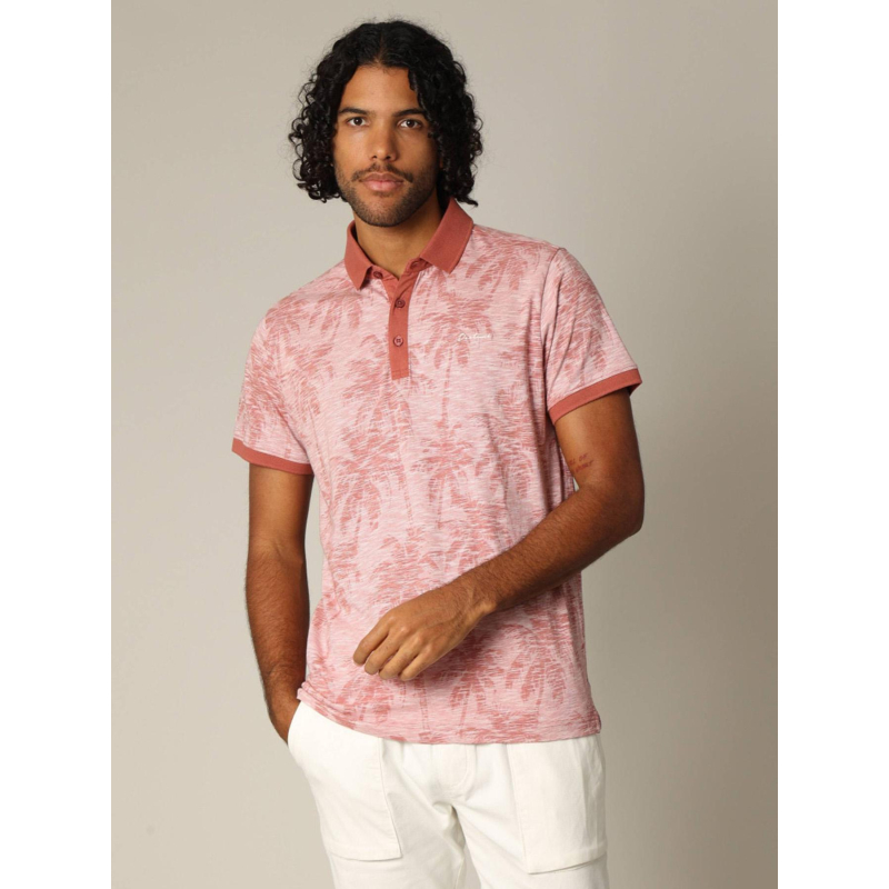 Polo imprimé tiki rose homme - Deeluxe