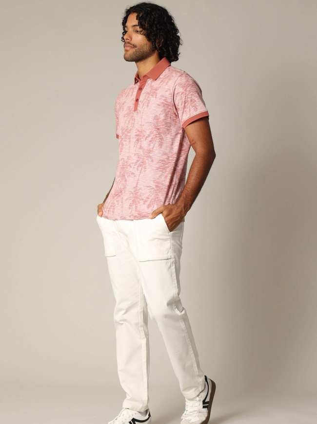 Polo imprimé tiki rose homme - Deeluxe