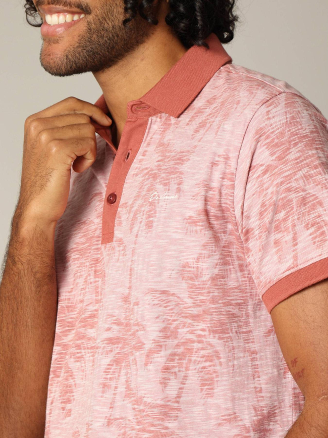 Polo imprimé tiki rose homme - Deeluxe
