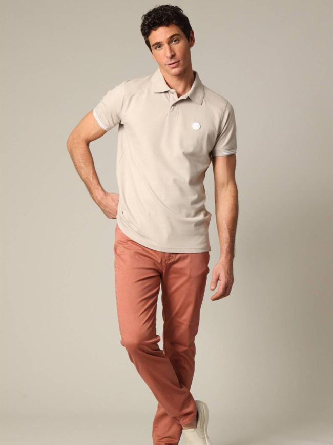 Polo uni dean beige homme - Deeluxe