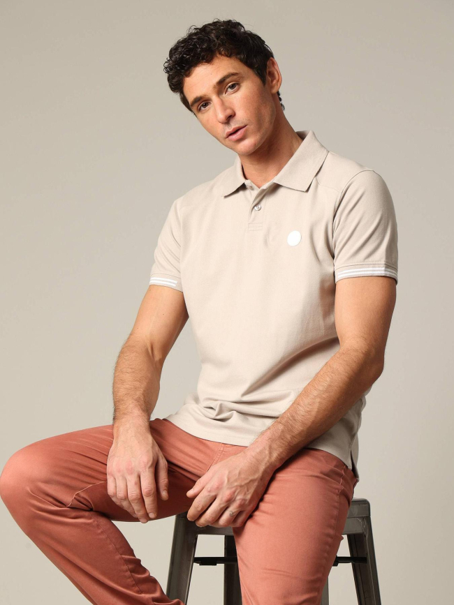 Polo uni dean beige homme - Deeluxe