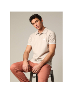 Polo uni dean beige homme - Deeluxe