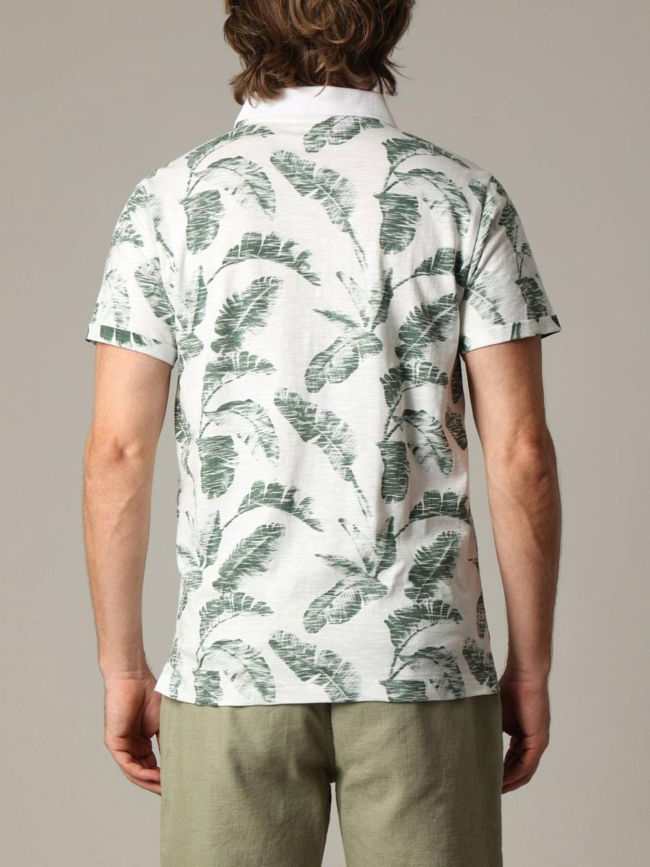 Polo imprimé dennis blanc vert homme - Deeluxe